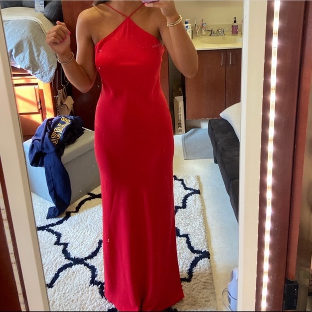 Amanda Uprichard Gown in Lipstick